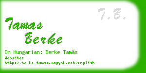 tamas berke business card